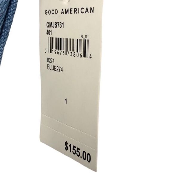 Good American | Fit For Success Blue Denim Jumpsuit NWT - Picture 2 of 5